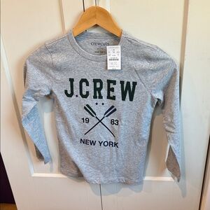 J. Crew Kids Gray and Green Long Sleeve Tee